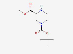 Two-dimensional chemical structure of 1-tert-Butyl 3-methyl (3R)-piperazine-1,3-dicarboxylate