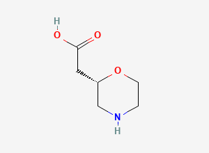 Two-dimensional chemical structure of (S)-2-Morpholineacetic acid