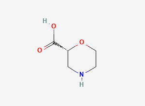 Two-dimensional chemical structure of (R)-Morpholine-2-carboxylic acid