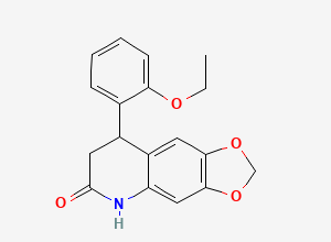 Two-dimensional chemical structure of 8-(2-ethoxyphenyl)-7,8-dihydro-(1,3)dioxolo(4,5-g)quinolin-6(5H)-one