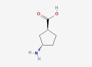 Two-dimensional chemical structure of (1S,3S)-3-Aminocyclopentanecarboxylic acid