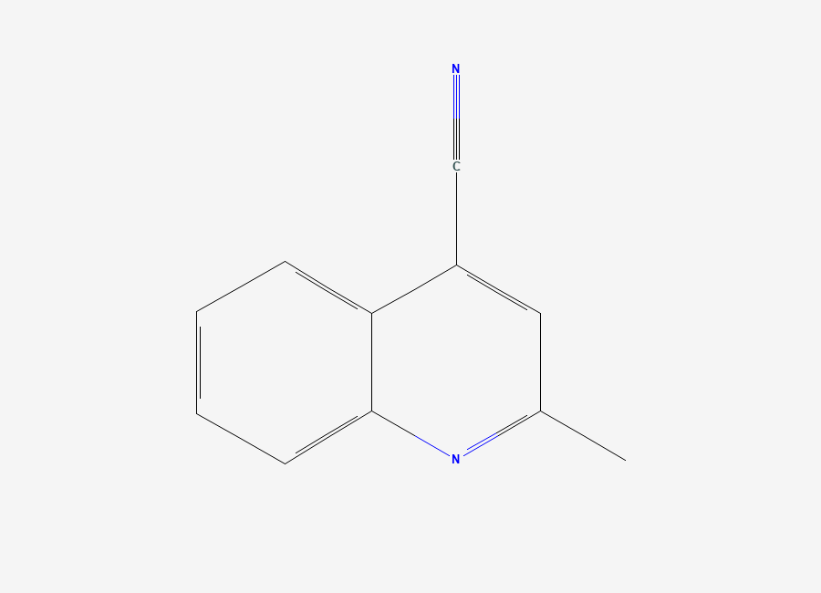Two-dimensional chemical structure of 2-Methylquinoline-4-carbonitrile