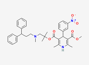 Two-dimensional chemical structure of Lercanidipine, CAS 100427-26-7
