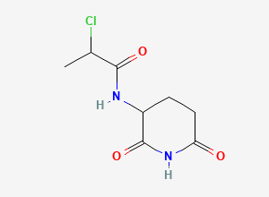 Two-dimensional chemical structure of 2-chloro-N-(2,6-dioxopiperidin-3-yl)propanamide