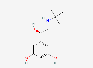 Two-dimensional chemical structure of Bambuterol Hydrochloride EP Impurity A/ Terbutaline (Free Base), CAS 23031-25-6