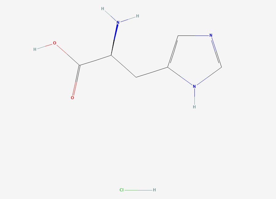 Two-dimensional chemical structure of Histidine Monohydrochloride, CAS 645-35-2