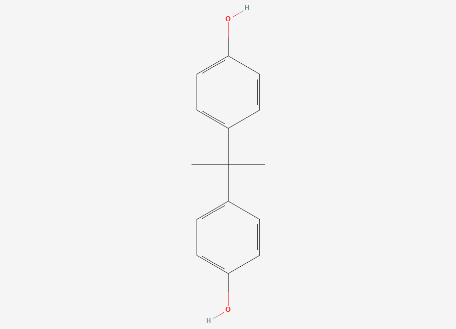 Two-dimensional chemical structure of Bisphenol A, CAS 80-05-7