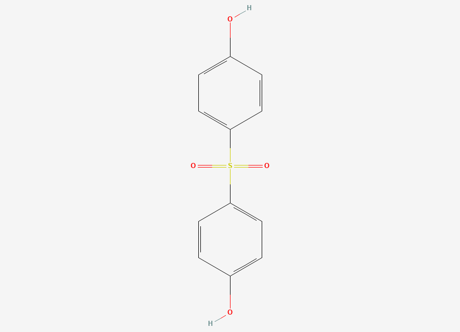 Two-dimensional chemical structure of Bis(4-hydroxyphenyl)sulfone, CAS 80-09-1