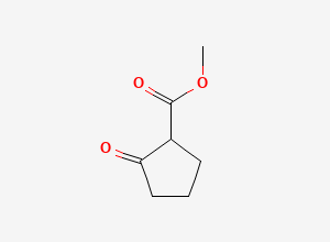 Two-dimensional chemical structure of Methyl 2-oxocyclopentanecarboxylate, CAS 10472-24-9
