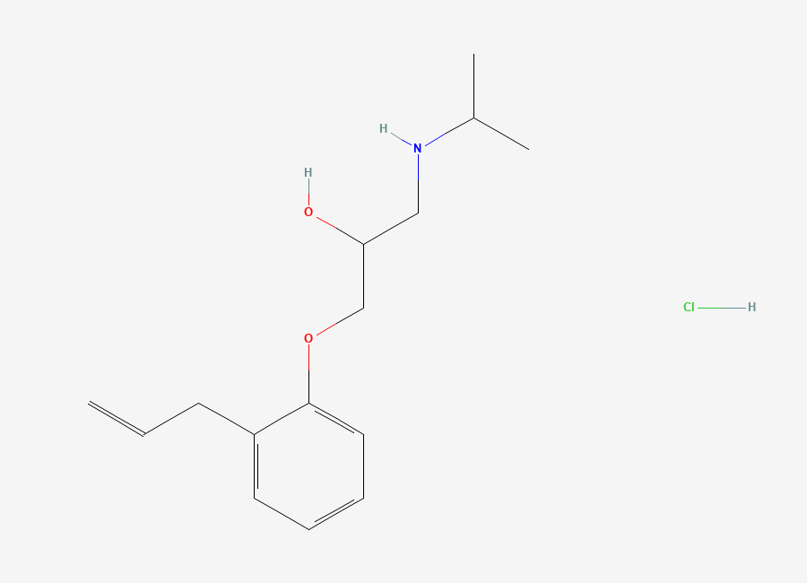 Two-dimensional chemical structure of Alprenolol Hydrochloride, CAS 13707-88-5