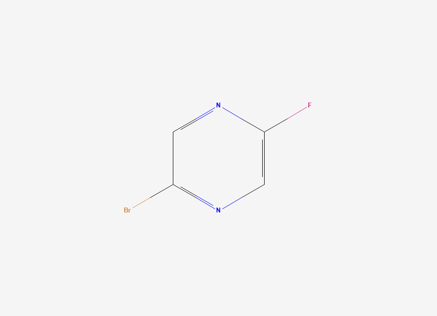Two-dimensional chemical structure of 2-Bromo-5-fluoropyrazine
