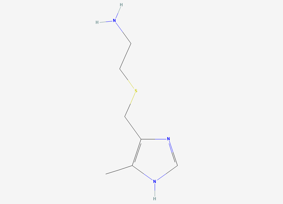 Two-dimensional chemical structure of 4-(((2-Aminoethyl)thio)methyl)-5-methylimidazole