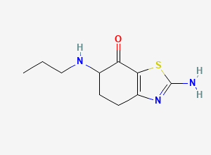 Two-dimensional chemical structure of rac-7-Oxo-Pramipexole/ 2-amino-6-(propylamino)-5,6-dihydrobenzo[d]thiazol-7(4H)-one, CAS 1286047-33-3