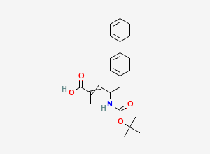 Two-dimensional chemical structure of (E,4r)-2-methyl-4-[(2-methylpropan-2-yl)oxycarbonylamino]-5-(4-phenylphenyl)pent-2-enoic acid