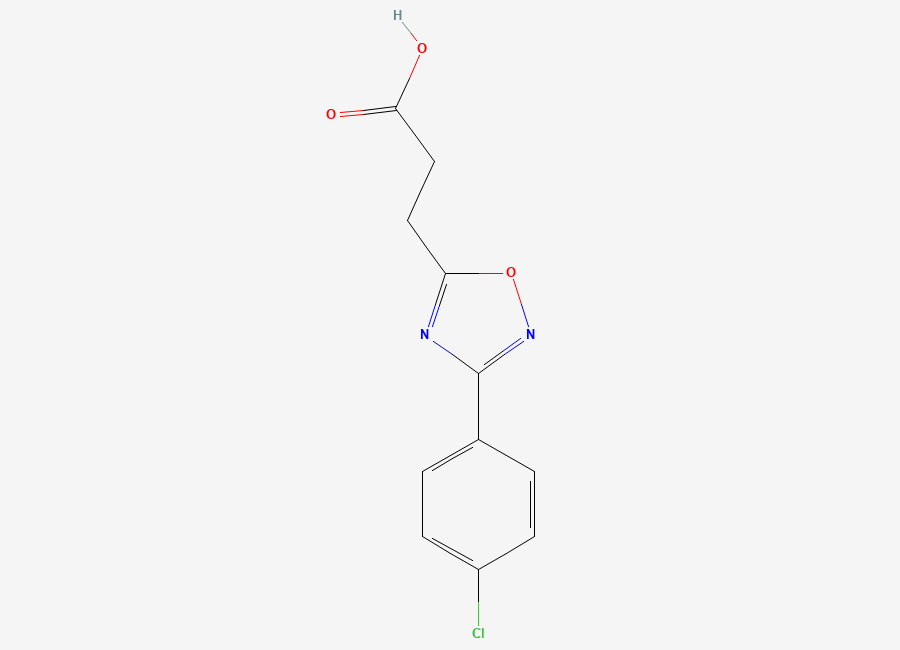 Two-dimensional chemical structure of 3-(3-(4-Chlorophenyl)-1,2,4-oxadiazol-5-yl)propanoic acid