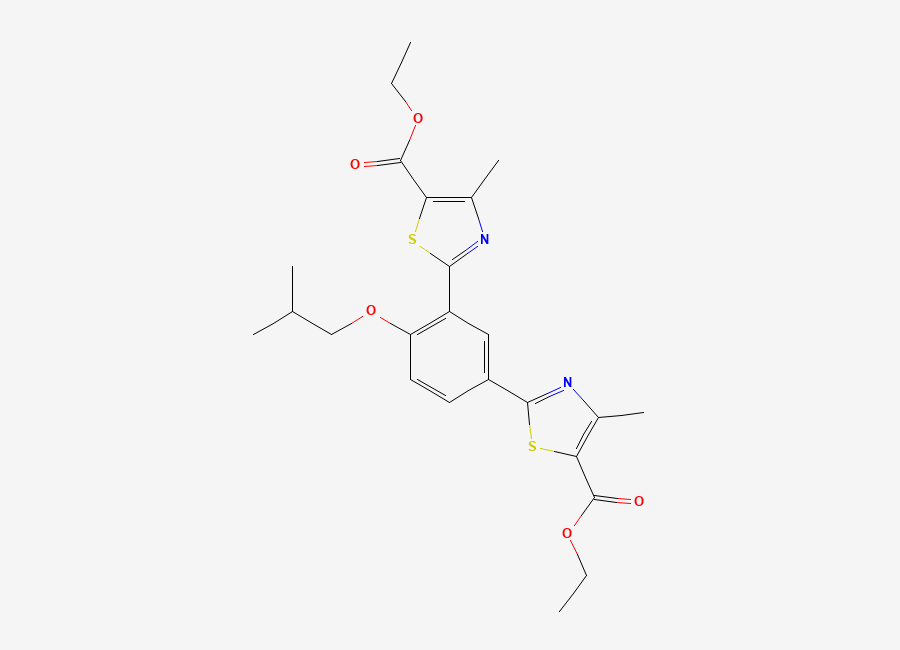 Two-dimensional chemical structure of Diethyl 2,2'-(4-isobutoxy-1,3-phenylene)bis(4-methylthiazole-5-carboxylate)