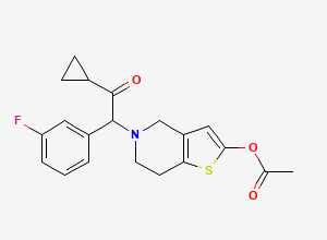 Two-dimensional chemical structure of DE(2-fluoro)-3-fluoro prasugrel, CAS 1391194-39-0