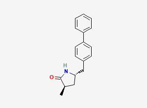 Two-dimensional chemical structure of Sacubitril Pyrrolidinone Impurity, CAS 2101222-51-7