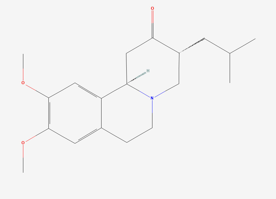 Two-dimensional chemical structure of Tetrabenazine, CAS 58-46-8
