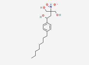 Two-dimensional chemical structure of 1-Hydroxy-3-nitrodeamino Fingolimod, CAS 899822-99-2
