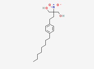 Two-dimensional chemical structure of Fingolimod Nitro Impurity, CAS 374077-88-0