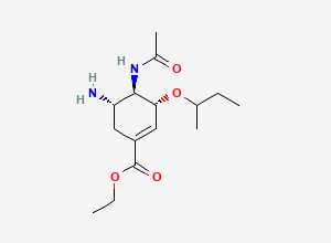 Two-dimensional chemical structure of OseltamivirEP Impurity F / Oseltamivir BP Impurity F / Oseltamivir C-Desmethyl Analog, CAS 1052063-37-2