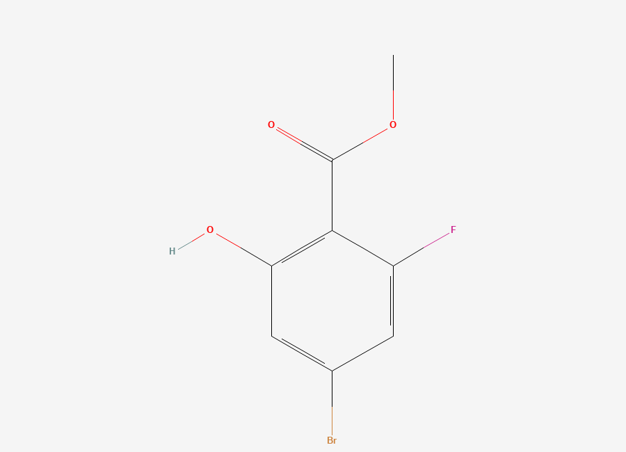 Two-dimensional chemical structure of Methyl 4-bromo-2-fluoro-6-hydroxybenzoate