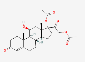 Two-dimensional chemical structure of Cortisol 17,21-diacetate
