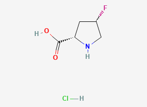Two-dimensional chemical structure of (2S,4S)-4-fluoropyrrolidine-2-carboxylic acid hydrochloride