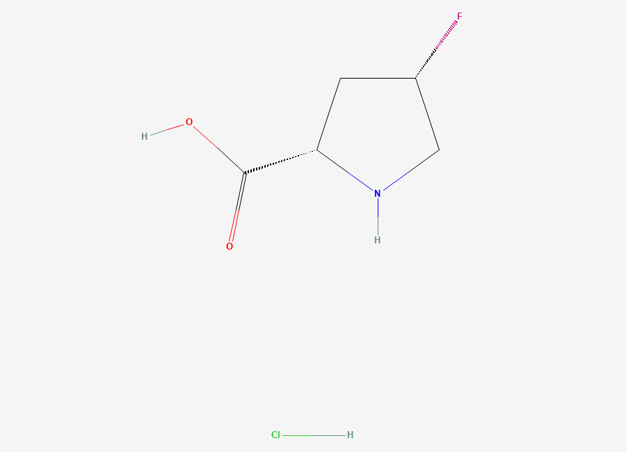 Two-dimensional chemical structure of (2S,4S)-4-fluoropyrrolidine-2-carboxylic acid hydrochloride