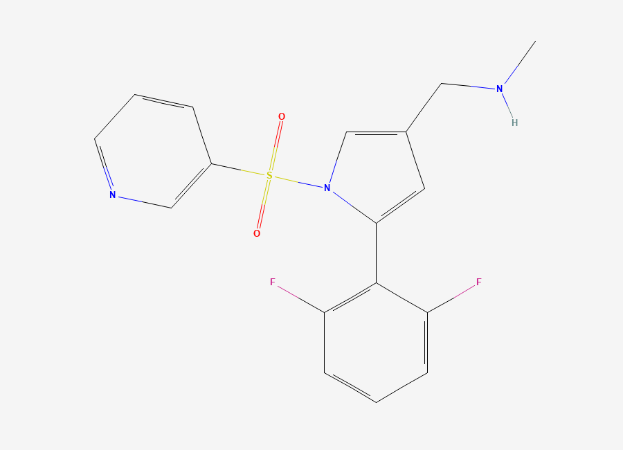 Two-dimensional chemical structure of Vonoprazan 2,6-Difluoro Impurity, CAS 928325-41-1
