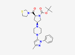 Two-dimensional chemical structure of Teneligliptin Impurity B / Ten- Boc Impurity, CAS 401566-80-1