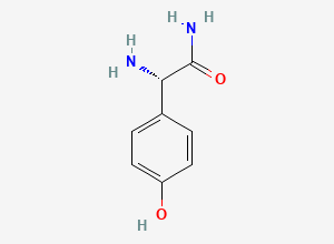 Two-dimensional chemical structure of (2S)-2-amino-2-(4-hydroxyphenyl)acetamide