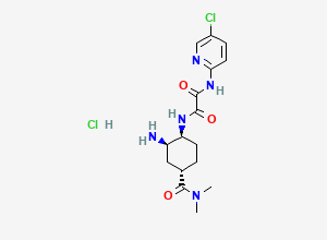 Two-dimensional chemical structure of Edoxaban D-Boc impurity (HCl Salt), CAS 482375-18-8
