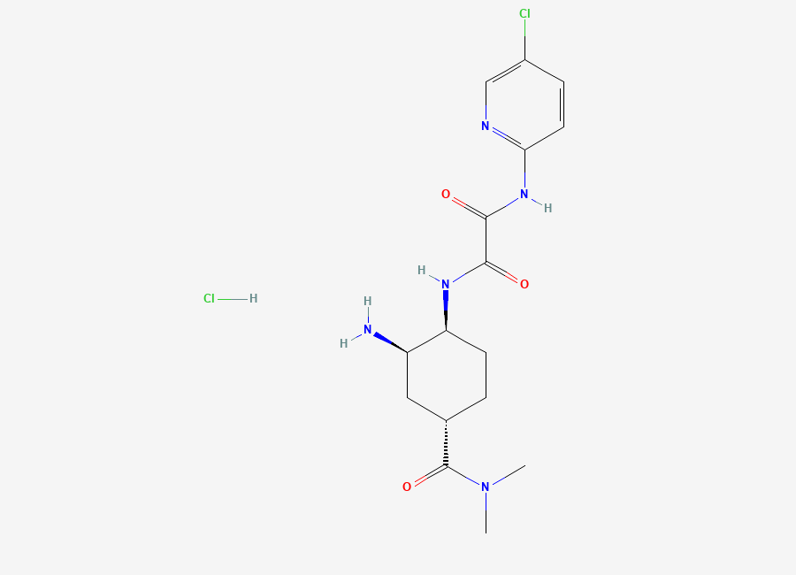 Two-dimensional chemical structure of Edoxaban D-Boc impurity (HCl Salt), CAS 482375-18-8