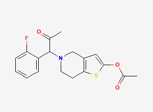 Two-dimensional chemical structure of Prasugrel Keto Impurity / Prasugrel Acetyl Impurity, CAS 1443034-67-0