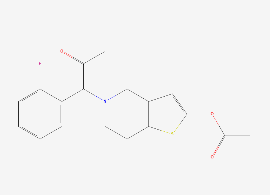 Two-dimensional chemical structure of Prasugrel Keto Impurity / Prasugrel Acetyl Impurity, CAS 1443034-67-0