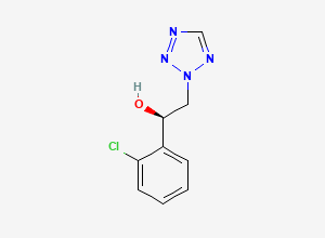 Two-dimensional chemical structure of Descarbamoyl Cenobamate/(R)-1-(2-Chlorophenyl)-2-(2H-tetrazol-2-yl)ethan-1-ol, CAS 1259059-77-2