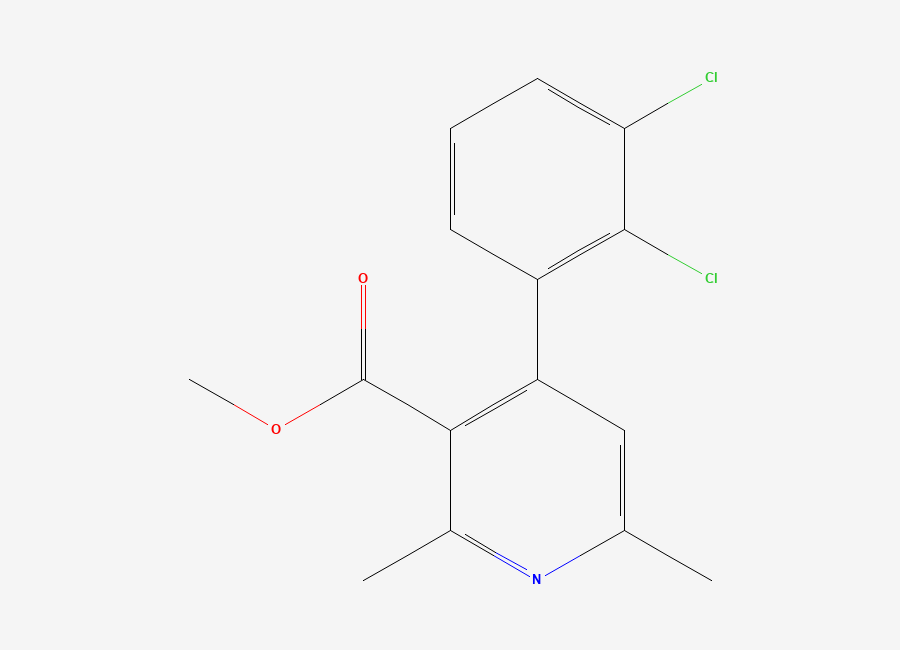 Two-dimensional chemical structure of Methyl 4-(2,3-dichlorophenyl)-2,6-dimethylnicotinate, CAS 105383-68-4