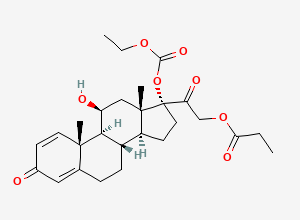 Two-dimensional chemical structure of Prednicarbate, CAS 73771-04-7