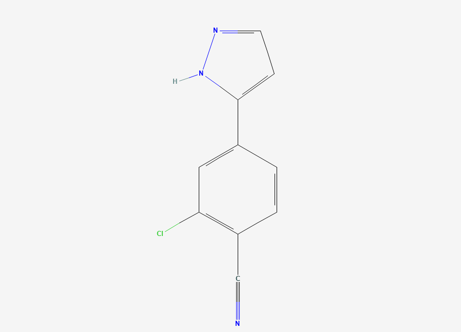 Two-dimensional chemical structure of Darolutamide Pyrazol Benzonitrile Impurity, CAS 1297537-37-1