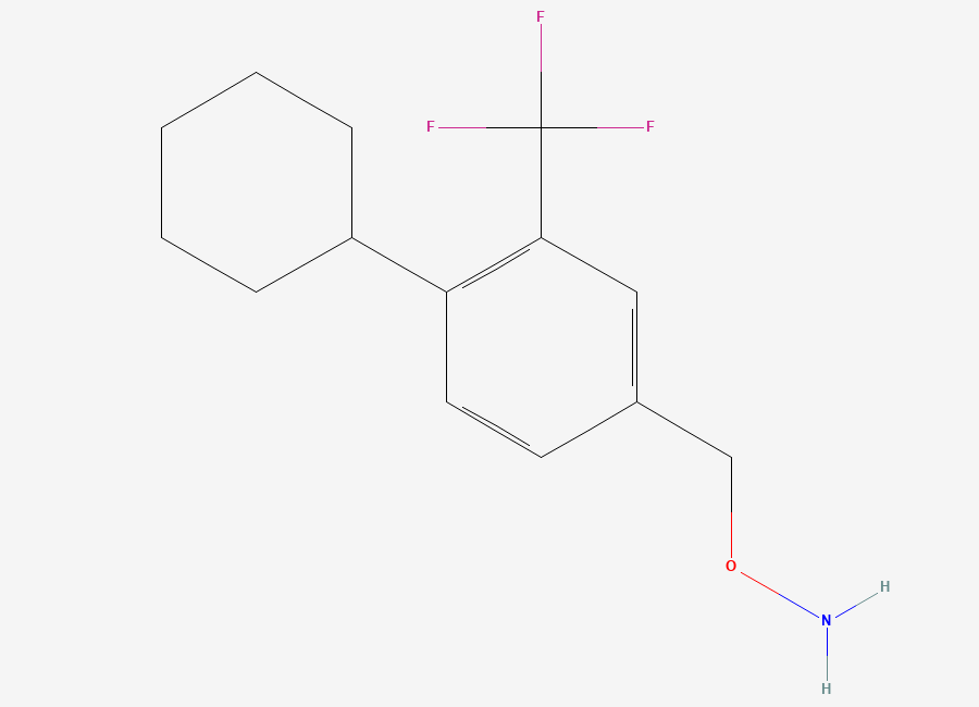Two-dimensional chemical structure of O-(4-cyclohexyl-3-(trifluoromethyl)benzyl)hydroxylamine, CAS 800379-62-8