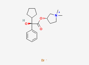 Two-dimensional chemical structure of Glycopyrrolate (1296009), CAS 51186-83-5