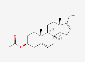 Two-dimensional chemical structure of Pregna-5,16-dien-3β-ol Acetate, CAS 2118-32-3