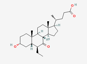 Two-dimensional chemical structure of Obeticholic Acid 6β-Ethyl 7-Keto Impurity, CAS 915038-25-4