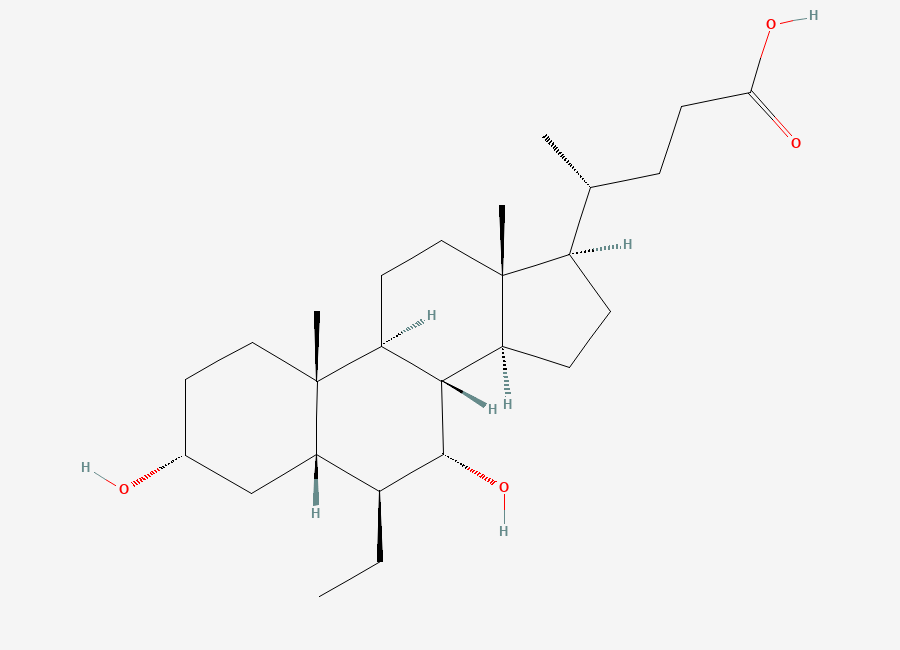 Two-dimensional chemical structure of 6-epi-Obeticholic Acid / Obeticholic Acid 6-Epimer, CAS 915038-27-6