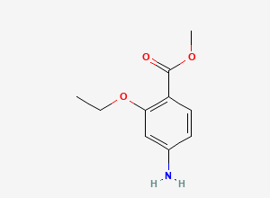 Two-dimensional chemical structure of Methyl 4-amino-2-ethoxybenzoate, CAS 2486-55-7