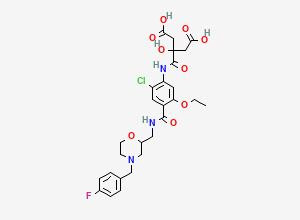 Two-dimensional chemical structure of Mosapride Citric Amide, CAS 1215825-20-9