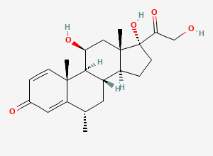 Two-dimensional chemical structure of Methylprednisolone Hydrogen Succinate EP Impurity A/ Methylprednisolone/ Methylprednisolone Acetate EP Impurity B, CAS 83-43-2