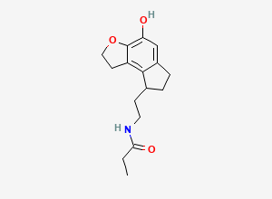 Two-dimensional chemical structure of N-[2-(4-hydroxy-2,6,7,8-tetrahydro-1H-cyclopenta[e][1]benzofuran-8-yl)ethyl]propanamide